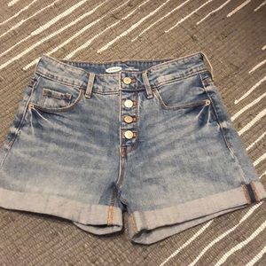 Slim button shorts